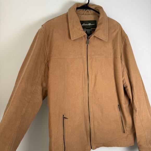 Eddie Bauer Jacket Mens Medium Weight Tan Size Large Tall Holiday 06' - Picture 1 of 10